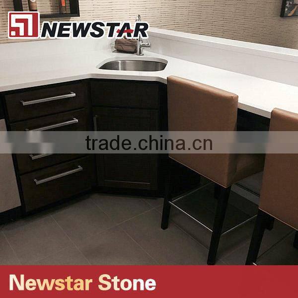 Newstar pure white quartz stone slabs countertops