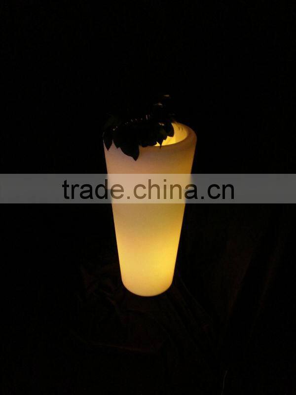 Manufacturer PE LED round flower pot/PE led bucket with remote control 16 mix changeable colors Up38*Dn26*H40CM