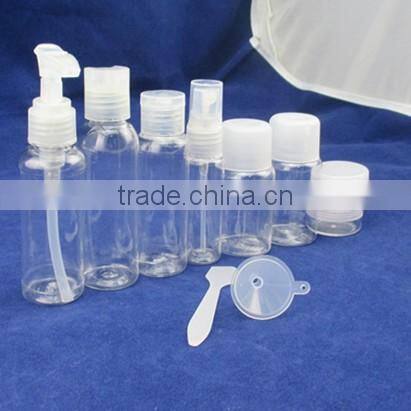 10pcs convenient transparent travel bottle set PET travel kit