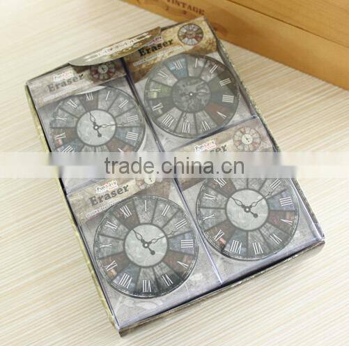 Supply fashion creative retro Clock Large Eraser
