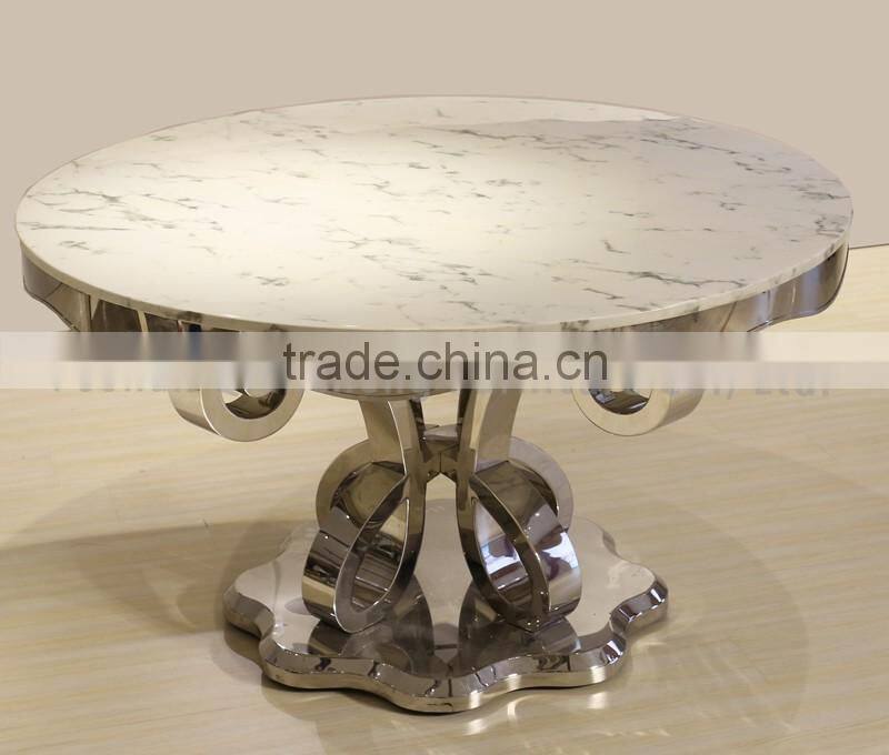 Foshan furniture market round dining table marble from india stainless tables furniture