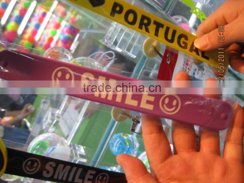high quality HAPPY silicone slap wristbands bracelet