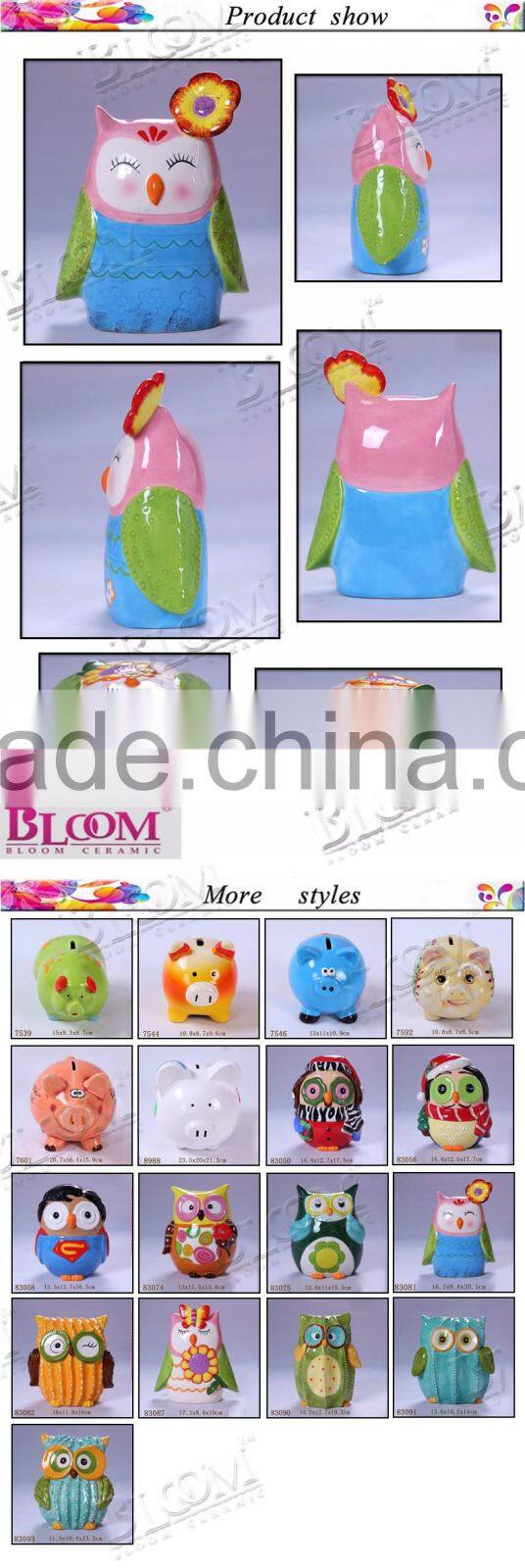 beautiful decoration cutomized ceramic money box