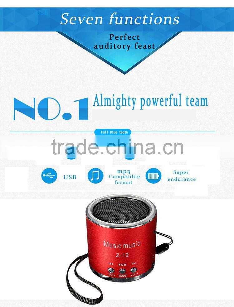 Multi-function portable mini speaker supports FM/ TF Card/ USB/ 3.5mm jack audio device