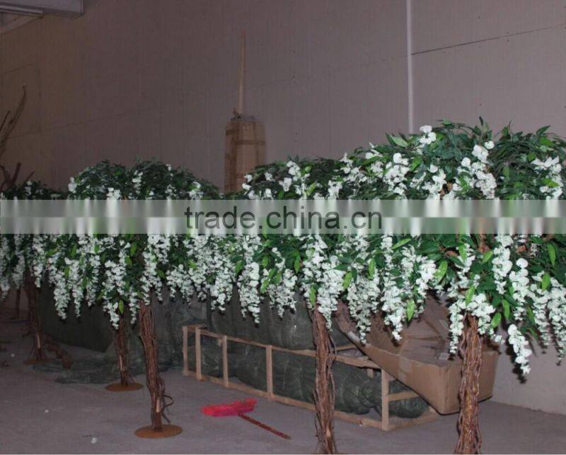 artificial wisteria tree,white wisteria flower tree/small size flower tree