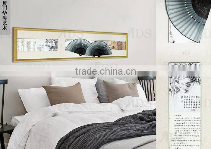 Framed handmade Chinese Fan & Chinese characters art craft for home decoration