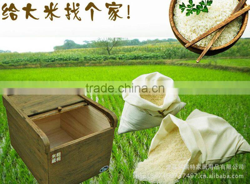 Simple design wooden rice box with burnning color