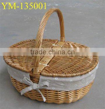 2016 new popular weaving willow handmade picnic baskets