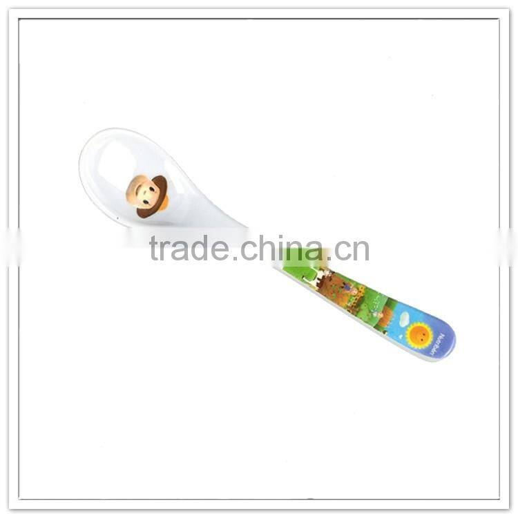 Bulk low price standard size cute printing melamine 5ml plastic spoon