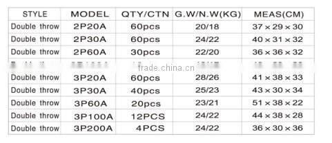 2P 30AD double pole double throw ceramic rocker knife switch