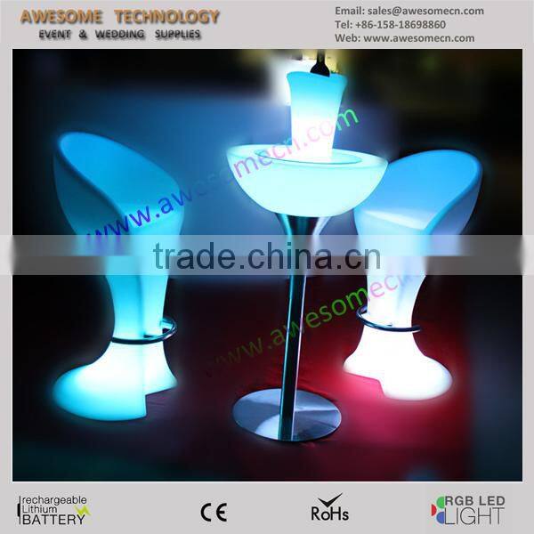 Unique Glowing modular bar furniture, led dry bar table and chair