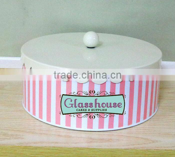 Metal cookie jar cake iron storage can cake tin
