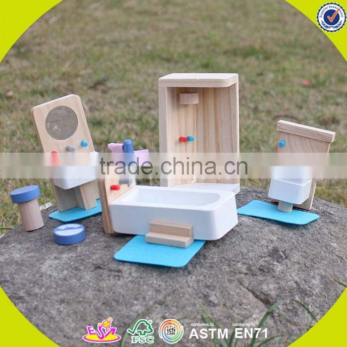 Wholesale cheap baby wooden dollhouse furniture pretend play kids wooden dollhouse furniture W06B054-S