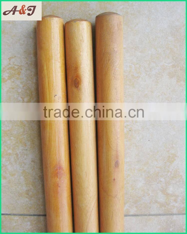 varnished wooden spade handle