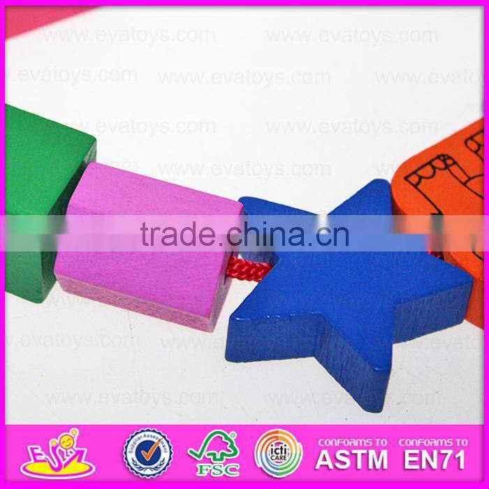 2015 Wholesale Novelty kids wooden threading toy,Creative children wooden toy threading,Wooden Threading Educational Toy W11E040