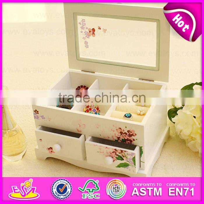 Handmade lovely wooden jewelry organizer W09E018-S