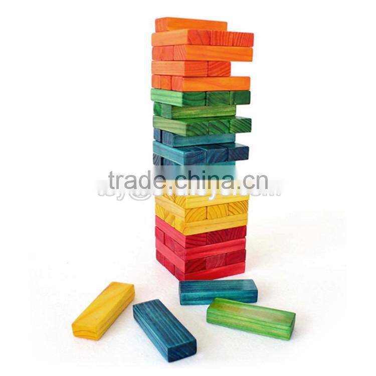 High quality 54 pcs preschool wooden kids playing blocks W13D154