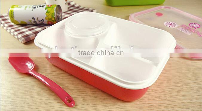 China Lunch Box Bento Food Container 4cups Made In China,hot new product for 2015,CUSTOM plastic lunch box