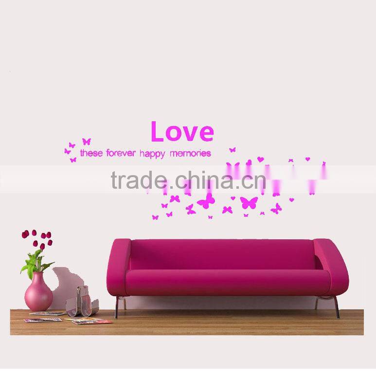 Fashion decorative circle DIY wall sticker , Butterfly Echoes sitting room wall stickers TV setting post