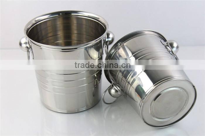 bar using custom logo stainless steel beer drinking ice bucket with handle