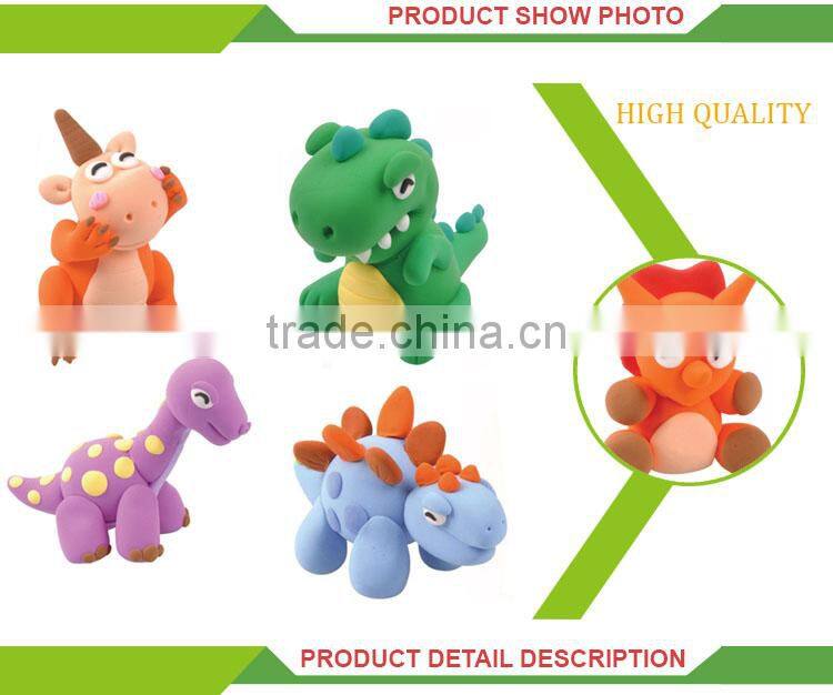 Wholesale intelligent game kids diy color clay dinosaur make rubber toys