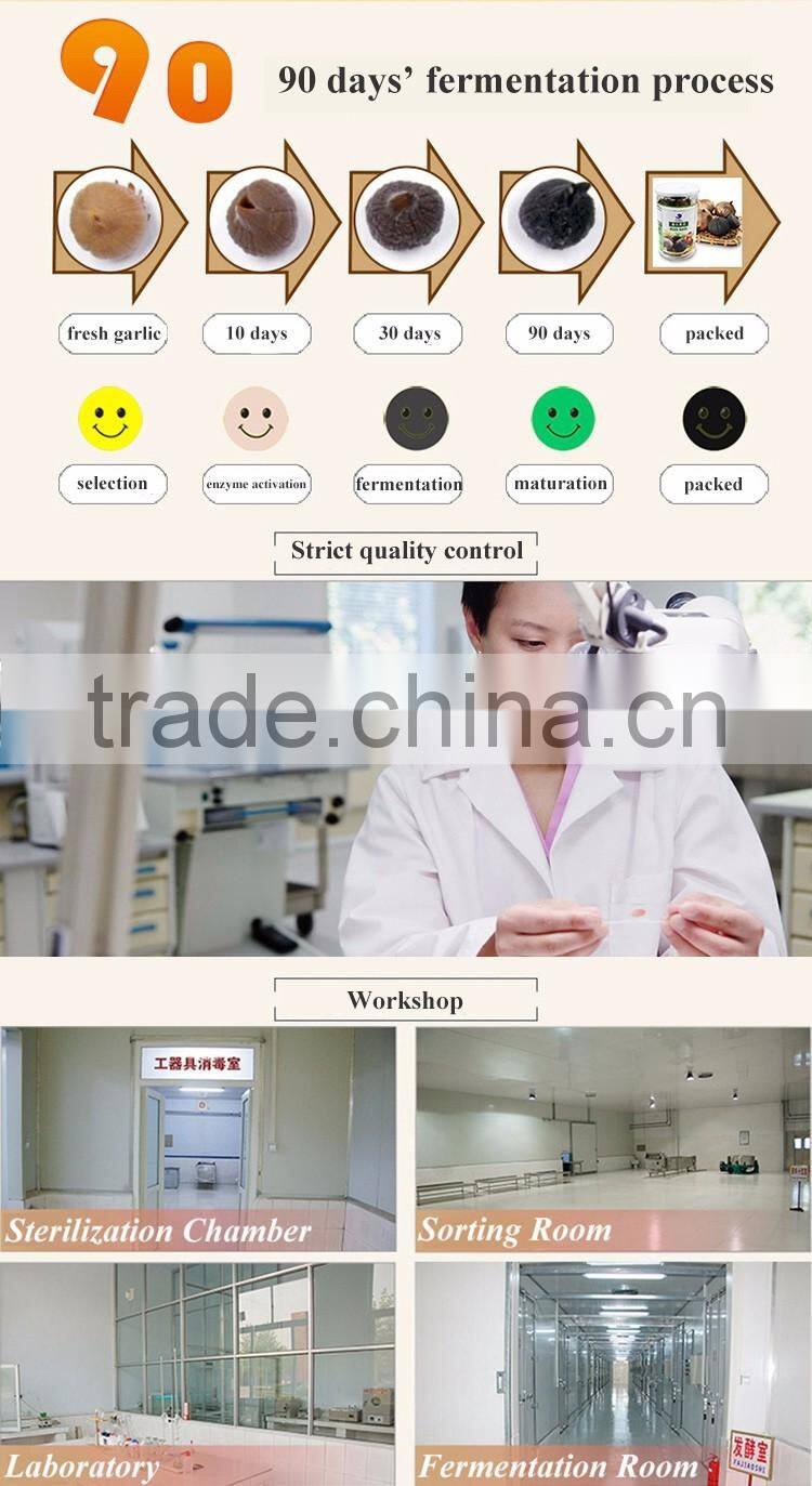 2016 hot sale organic snack fermented china black garlic single bulb