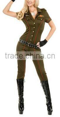 plus size Women's Military Shortall 100% cotton jeans long sleeve jumpsuit and rompers autumn /spring wear