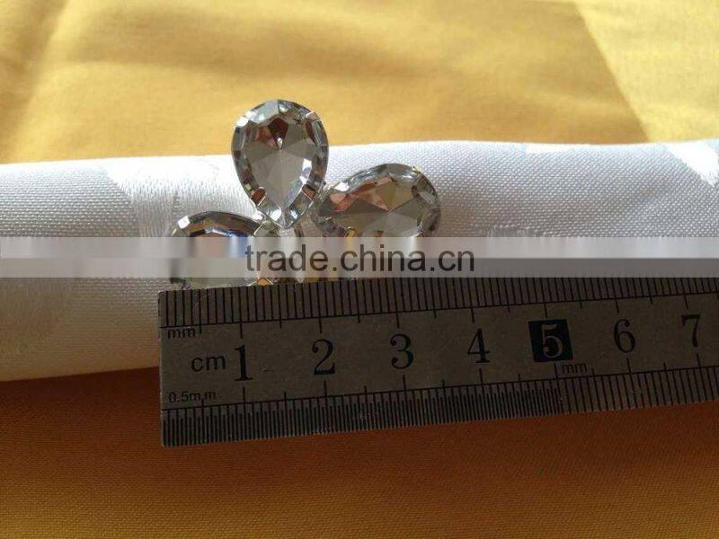 Lucky Clover Four Leafs Flower Style Clear Rhinestone Diamond Napkin Ring