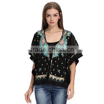 Woman New Fashion Clothing Manufacturer Sequin Beaded Petite Jacket