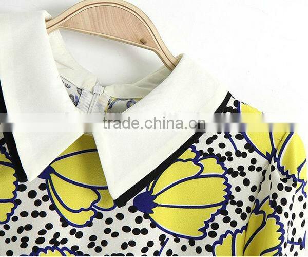 HD-D106 2014 hot design elegant women new arrival floral dress/casual ladies dress