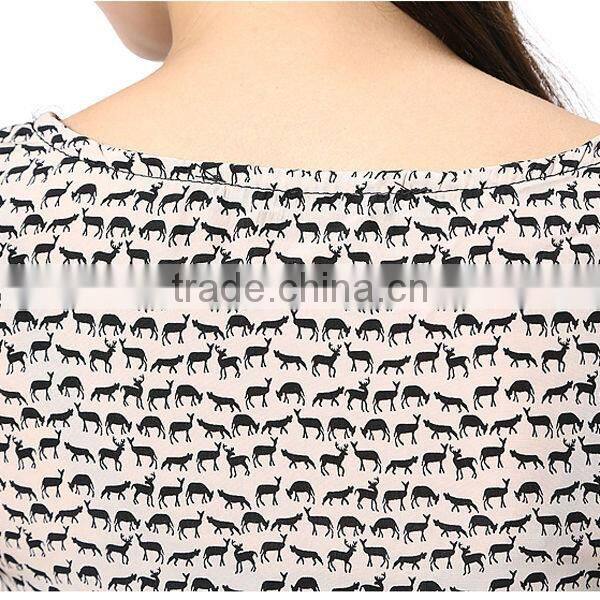 puff sleeve printed fawn cultivate one's morality summer women dress