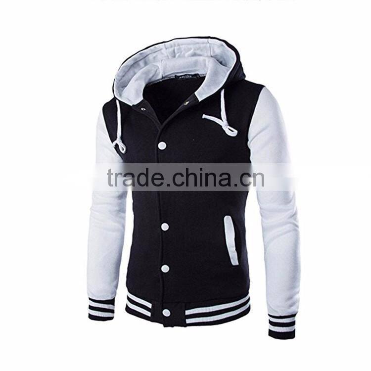 2017 Custom Made Men Stylish Hoodie Lastest Design Two Colors Sweaters With Button Wholesale Baseball Jacket Hoodies