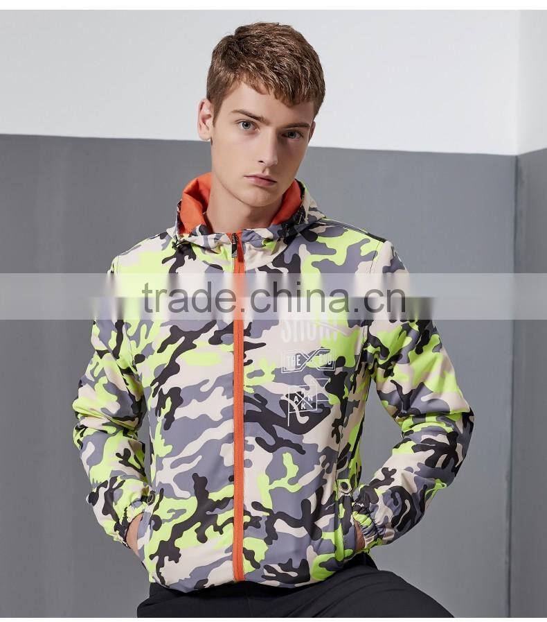 Hot Selling Men Cool Hiphop Style High Quality Camo Printing Jacket Sports Jogging Coat M-3XL XN-PJ16025