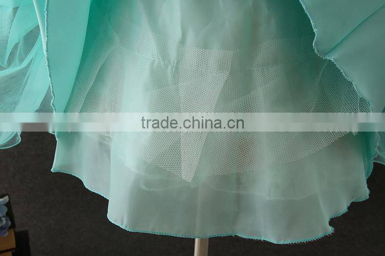 2017 Indian girls without dress pictures summer green Flower Puffy party dress Turkey girls shining Performance dance dresses