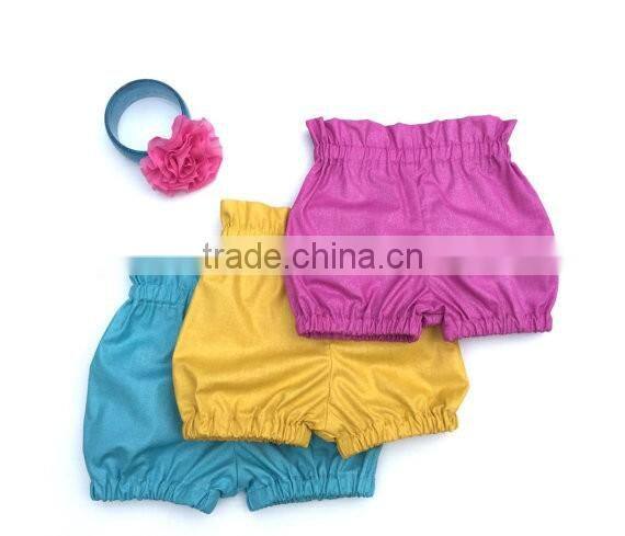 Latest Designer Kids Clothing Baby Leggings Plain Color Seersucker Young Children Wearing Panties Pants
