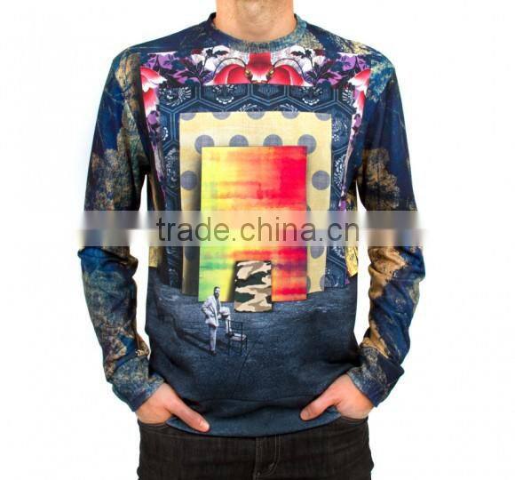 lightweight 100% polyester loop terry sweatshirts full sublimation light sweatshirts