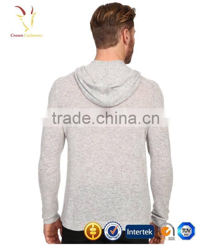 Plain Mens Merino Knit Cardigan Hoode, Mens Sweater Hoodie