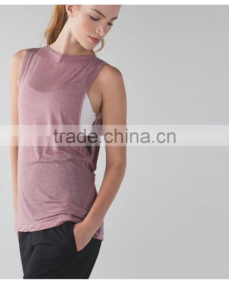 Custom blank grey loose dri fit women casual tank tops wholesale