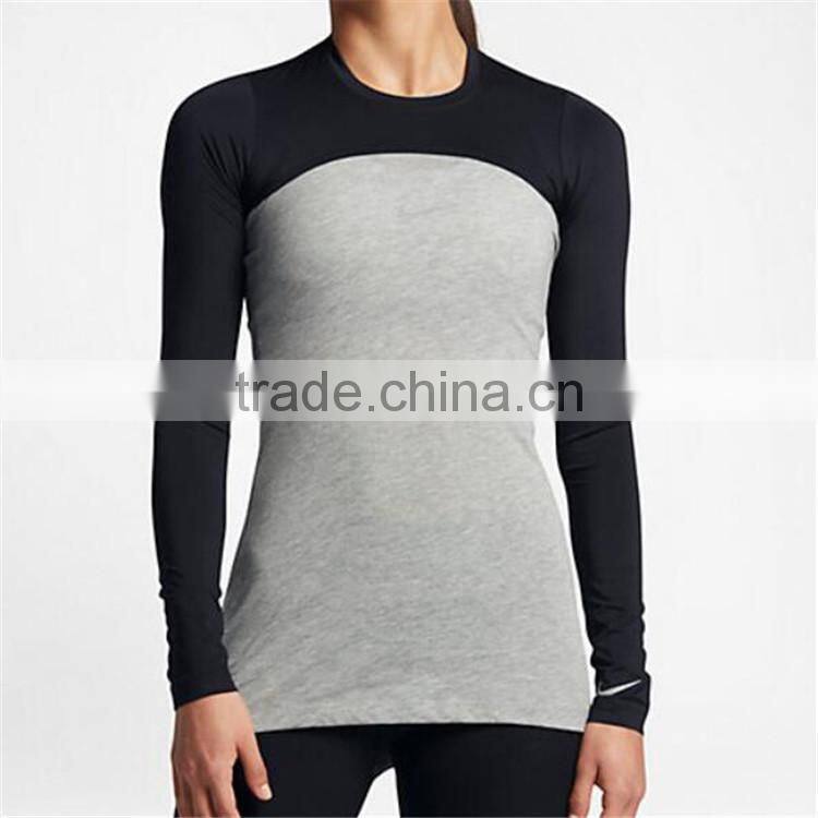 Women fashion style shirts hot sale long sleeve sport t-shirt