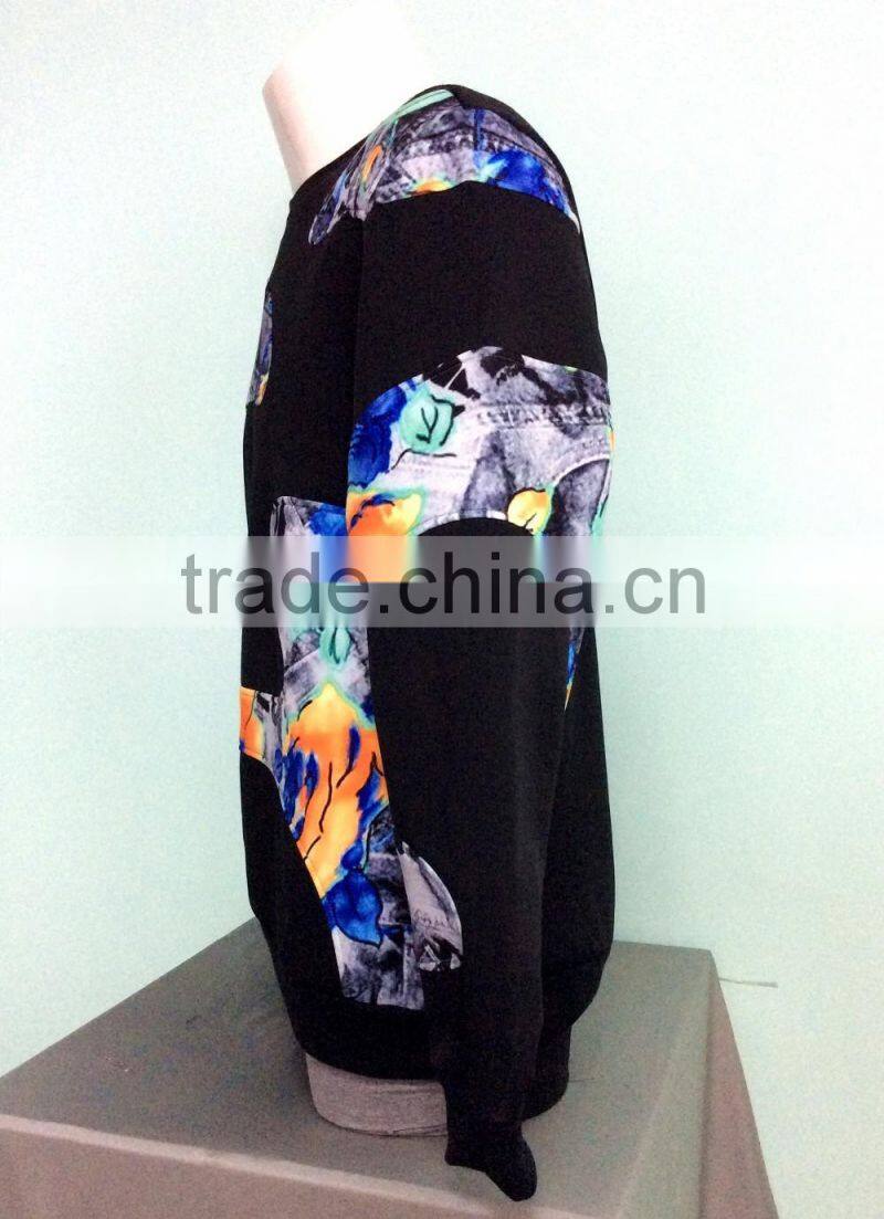 2016 new design plain korean fashion men's pullover matching varisty hoodies in high quality windbreaker clothing