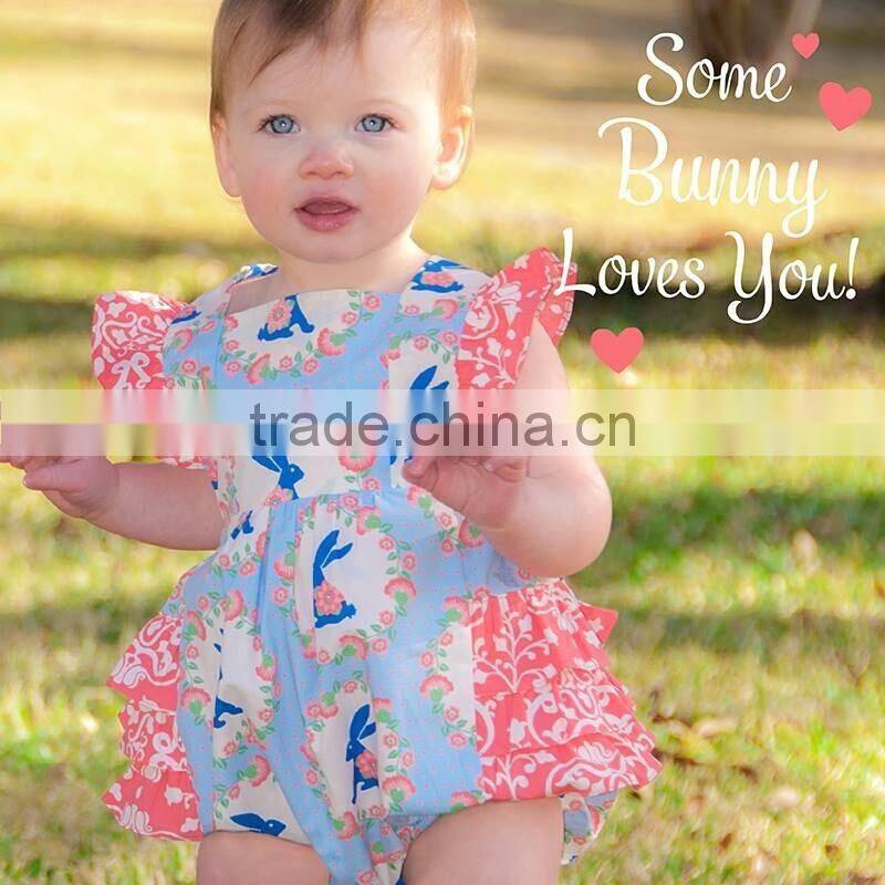 Newborn Baby Girls First Easter Clothing Infant Girls Cute Bunny Romper Toddler Kids Rabbit Bloomers