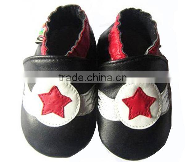 Lowest price soft sole leather baby shoes girl animal print shoes