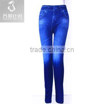 seamless dark blue retro demin sexy legging