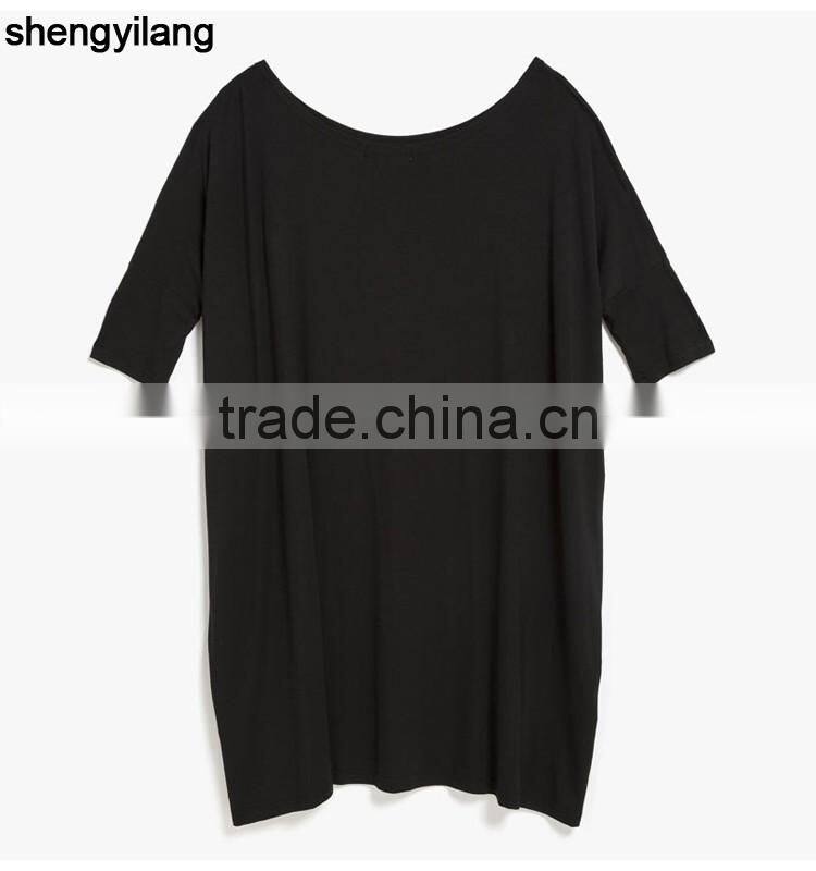 2016 wholesale bulk blank t-shirts custom high quality 95% Bamboo 5% Spandex Oversized bamboo t-shirts