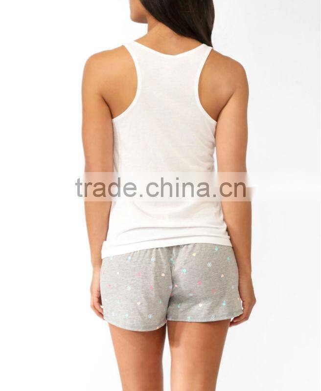 cotton knit tank and shorts