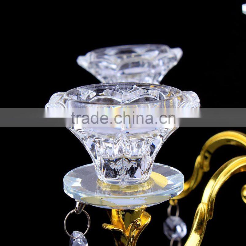 high quality 5 arms crystal centerpieces votives candle holders suitable for wedding decoration