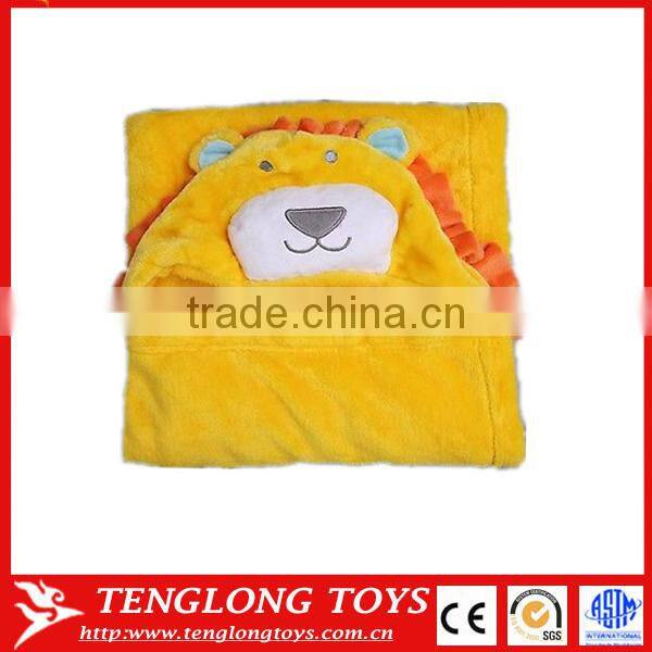 Super soft 2-in-1 plush animal pillow baby blanket with animal design