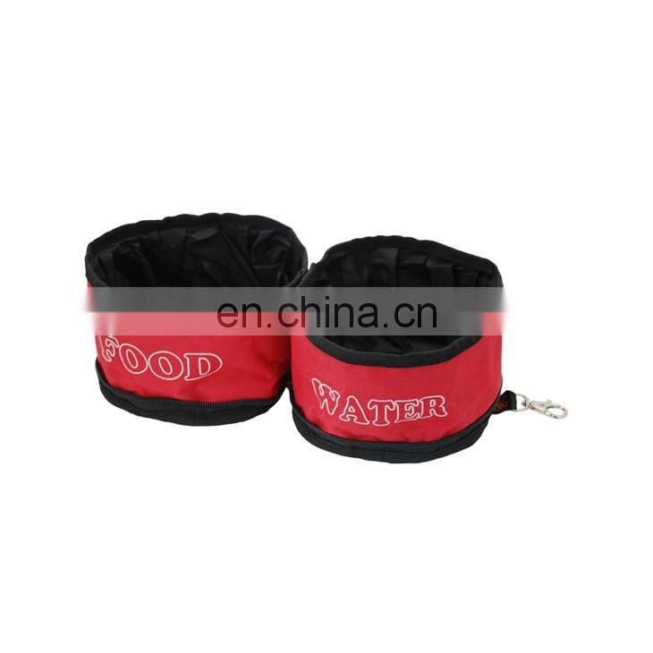 Double Foldable Water Proof Camping Pet Travel Bowls Dog Food Bag