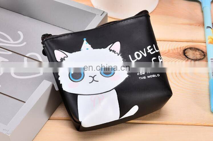 New 2017 Women Cute Cartoon Cat Coin Purse PU Leather Wallet Pouch Bag Kids Keychain Card Holder Bag For children Gift