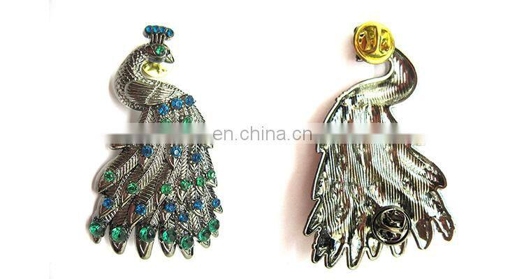 Diy your own small quantity metal custom logo soft enamel rhinestone lapel pin